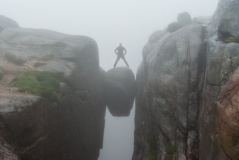 Hike to the Kjerag Boulder. Kjerag boulder. near Lysebotn. .