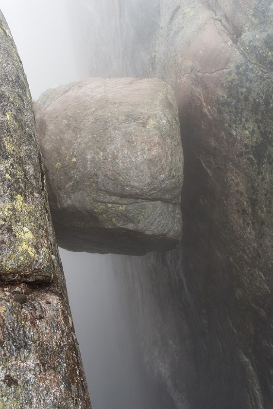 Hike to the Kjerag Boulder. Kjerag boulder. near Lysebotn. .