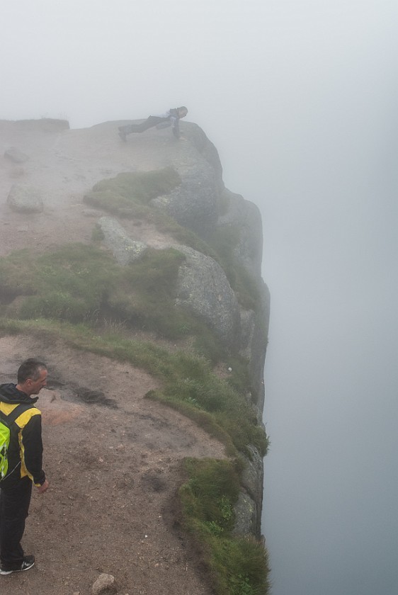 Hike to the Kjerag Boulder. Cliff. near Lysebotn. .