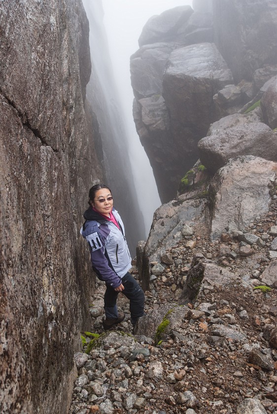 Hike to the Kjerag Boulder. Cliff. near Lysebotn. .