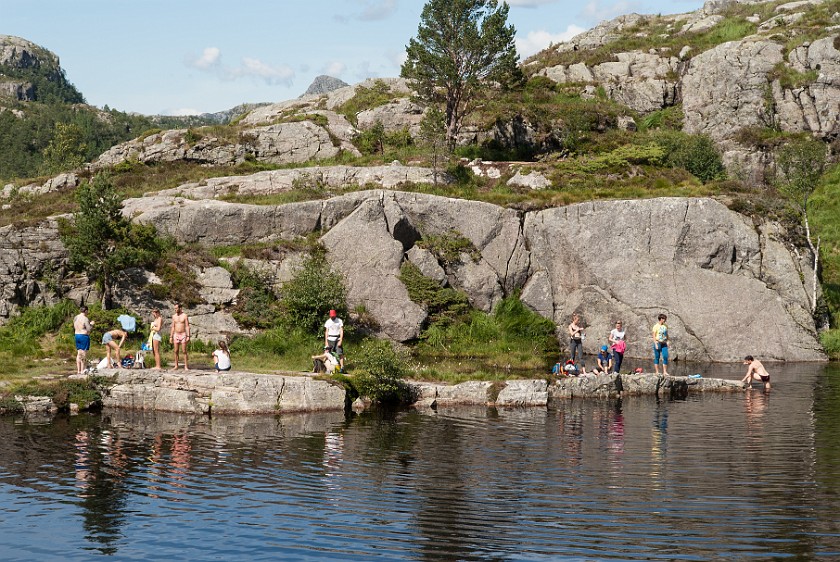 Hike to the Preikestolen. Lake near Preikestolen. near Jorpeland. .