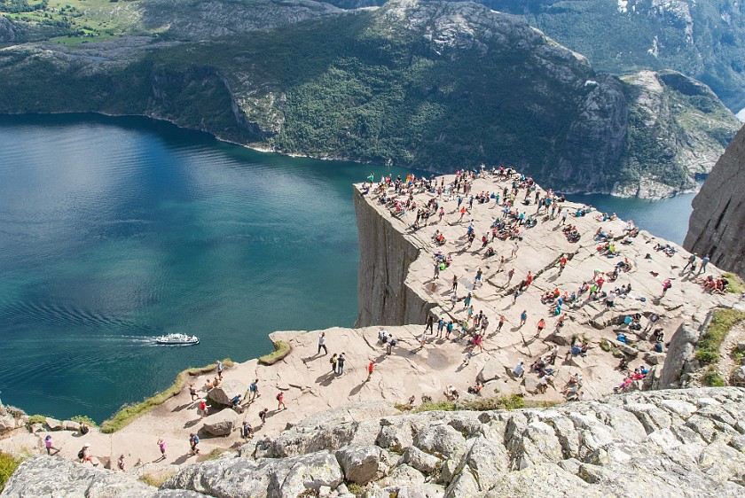 Hike to the Preikestolen. Preikestolen plateau. near Jorpeland. .