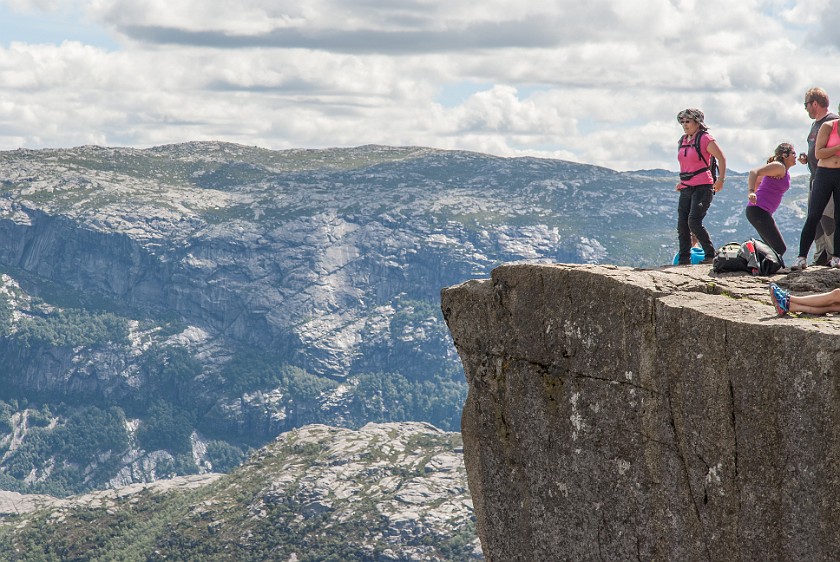 Hike to the Preikestolen. Preikestolen cliff. near Jorpeland. .
