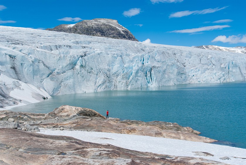 Styggevatnet Lake & Austdalsbreen Glacier. Glacier. near Gjerde. .