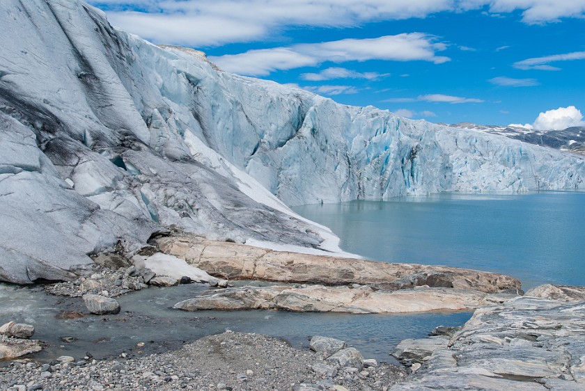 Styggevatnet Lake & Austdalsbreen Glacier. Glacier. near Gjerde. .