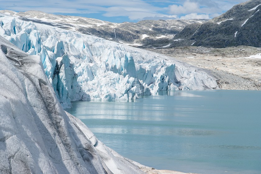 Styggevatnet Lake & Austdalsbreen Glacier. Glacier. near Gjerde. .