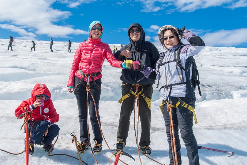 Styggevatnet Lake & Austdalsbreen Glacier. Group portrait on the glacier. near Gjerde. .
