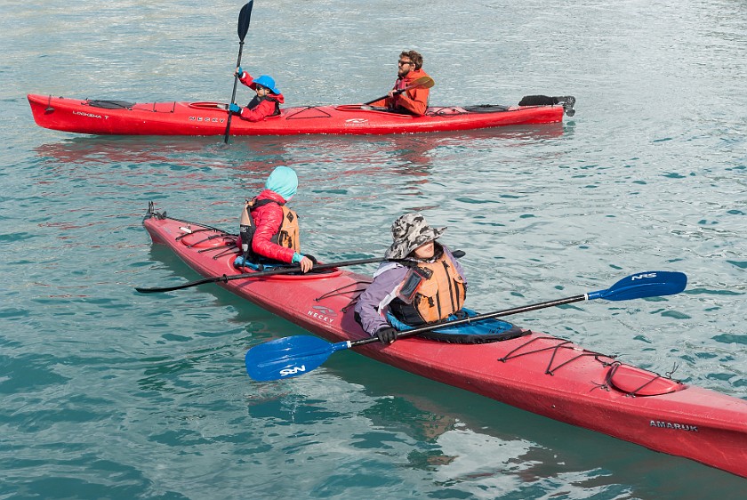 Styggevatnet Lake & Austdalsbreen Glacier. Kayaking on the lake. near Gjerde. .