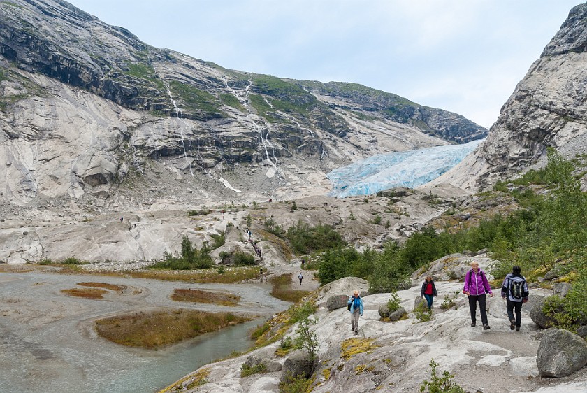 Nigardsbreen Glacier. Hiking to the glacier. near Gjerde. .