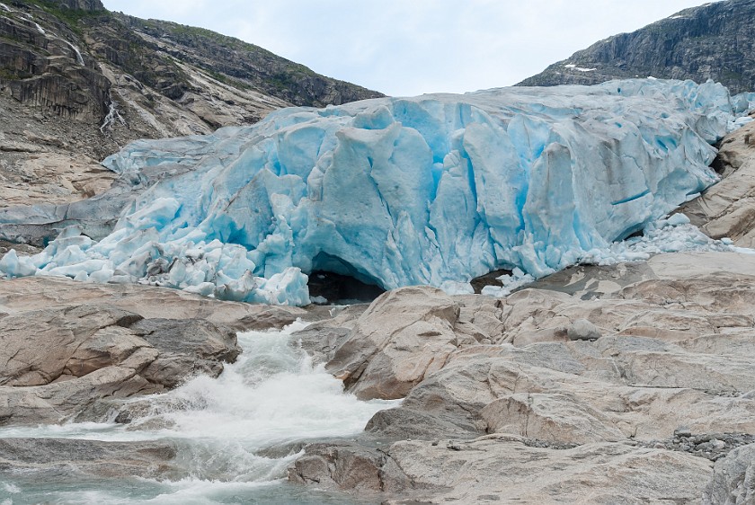 Nigardsbreen Glacier. Glacier and glacier river. near Gjerde. .