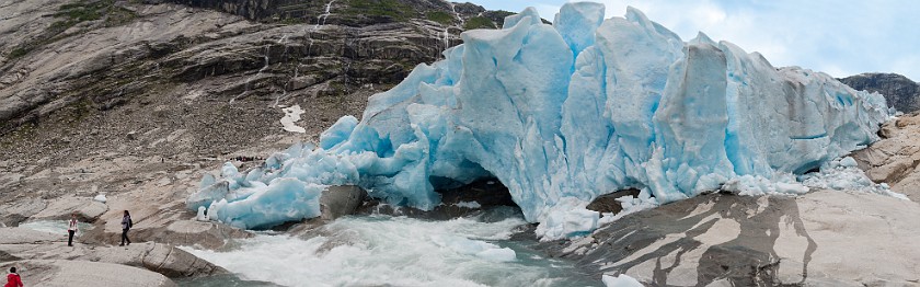 Nigardsbreen Glacier. Panoramic view of the glacier's mouth. near Gjerde. .