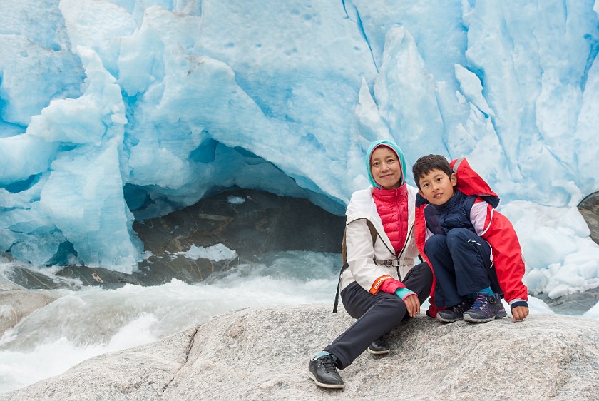 Nigardsbreen Glacier. Group portrait at the glacier. near Gjerde. .