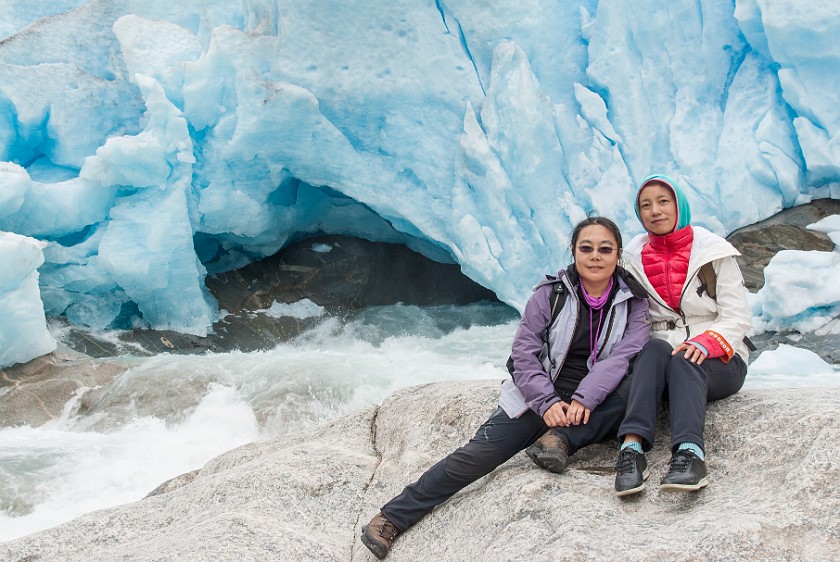 Nigardsbreen Glacier. Group portrait at the glacier. near Gjerde. .
