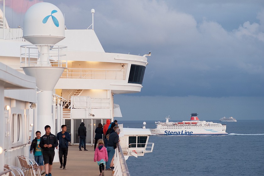 Ferry to Kiel. View from the Color Fantasy's upper deck on the Skagerrak. near Oslo. .