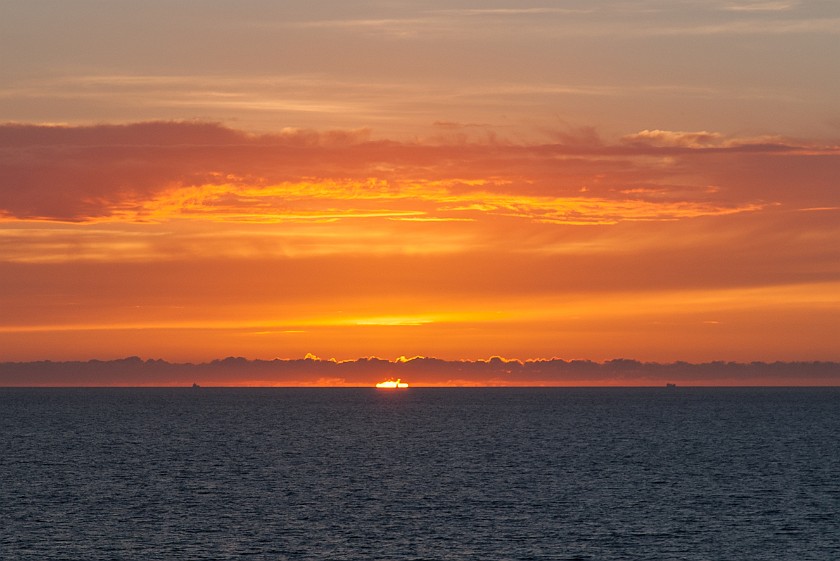 Ferry to Kiel. Sunset at the Skagerrak. near Oslo. .