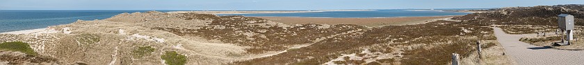Northern Sylt. Panoramic view from the Ellenbogen hill towards the Ellenbogen, Königshafen and Uthörn. List. .