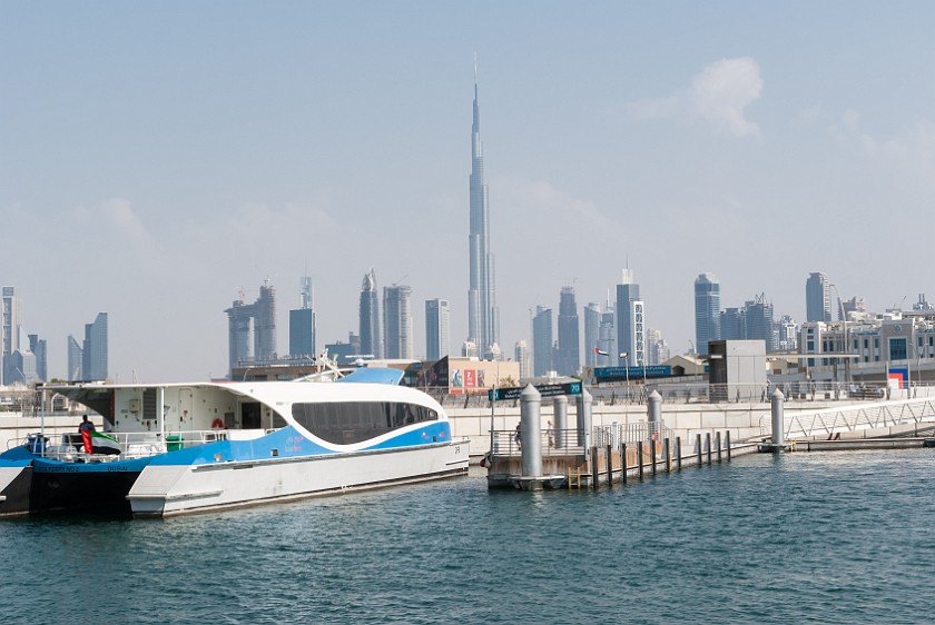 Dubai Skyline. View from the Dubai canal to downtown. Dubai. .