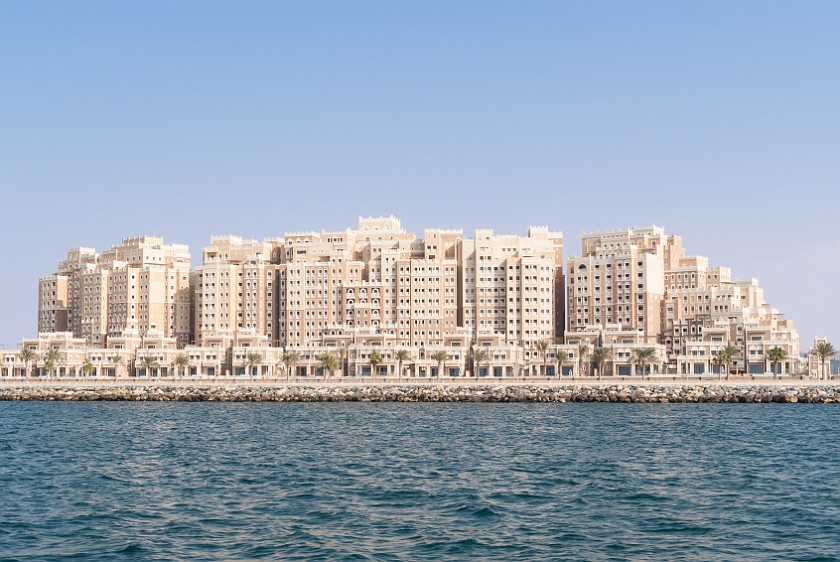 Dubai Skyline. Apartment buildings, at The Palm Jumeirah. Dubai. .