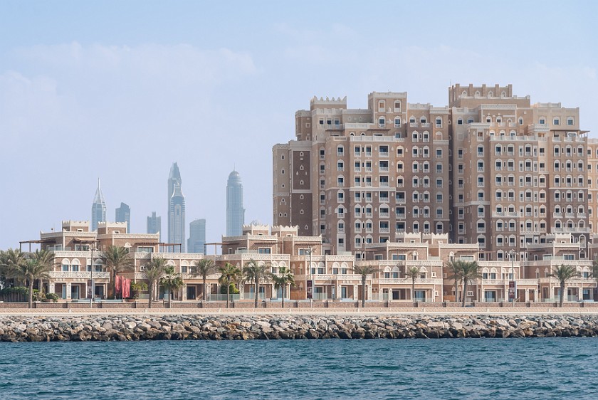 Dubai Skyline. Apartment buildings, at The Palm Jumeirah. Dubai. .