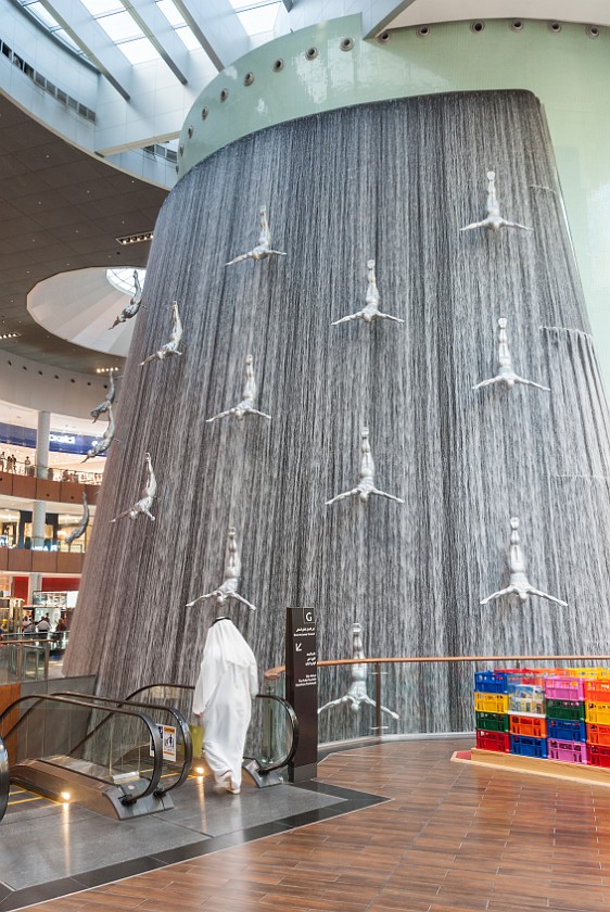Dubai Mall. Multi-storey indoor waterfall. Dubai. .