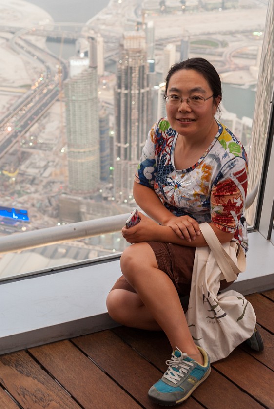 Burj Khalifa. Portrait at level 148. Dubai. .