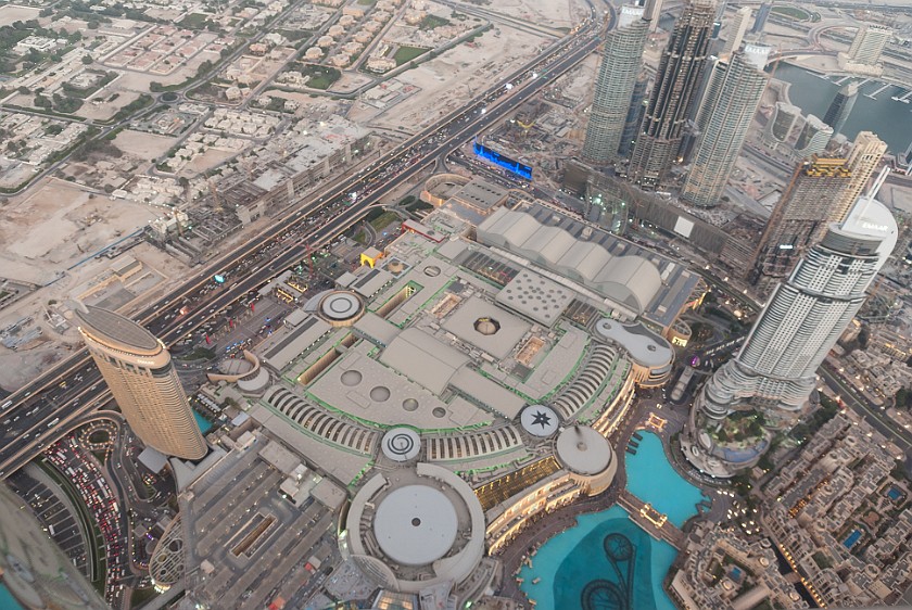 Burj Khalifa. View down at the Dubai Mall. Dubai. .