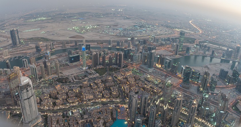Burj Khalifa. Panoramic view on Dubai downtown. Dubai. .