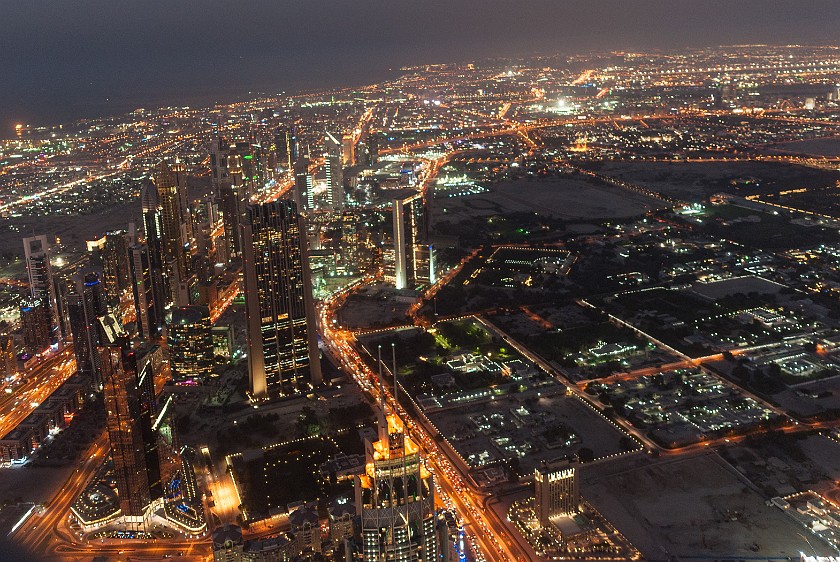 Burj Khalifa. View on Dubai downtown at night. Dubai. .