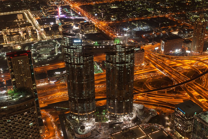 Burj Khalifa. View on Dubai downtown at night. Dubai. .