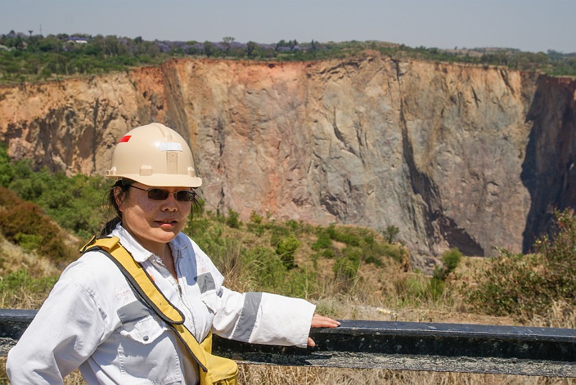 Cullinan Diamond Mine Underground Tour. Portrait at the surface mine. Cullinan. .