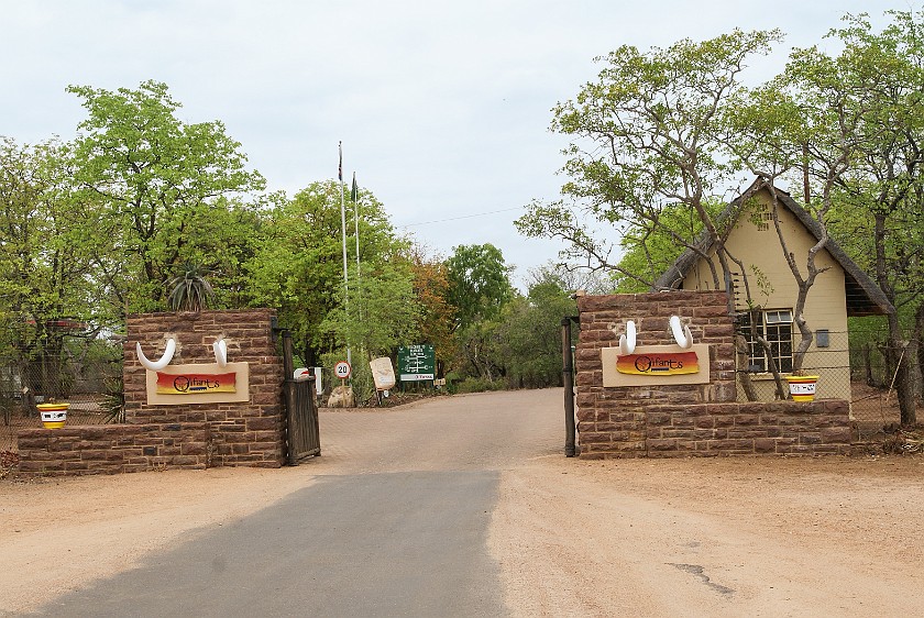 Kruger National Park. Entry gate of the Olifants Rest Camp. Olifants Rest Camp. .