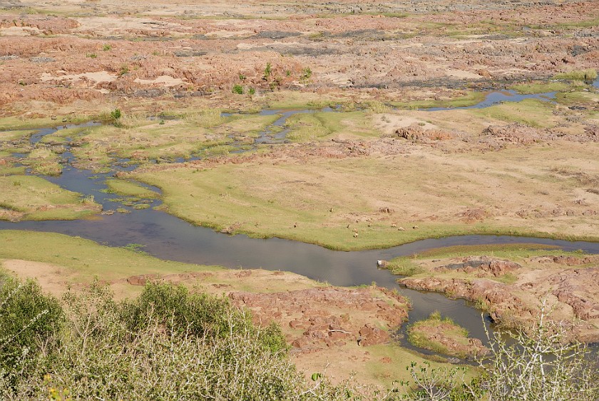 Kruger National Park. View on Olifants river from the lookout deck. Olifants Rest Camp. .