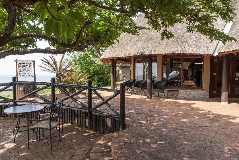 Hluhluwe-Imfolozi Game Reserve. Hilltop Resort lookout deck. Hluhluwe. .