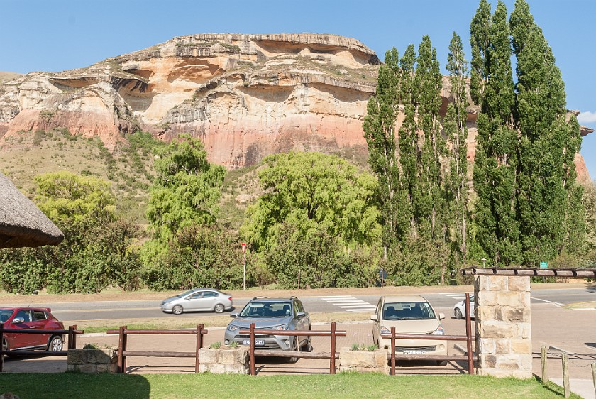 Golden Gate Highlands National Park. Car park at the visitors centre. Phuthaditjhaba. .
