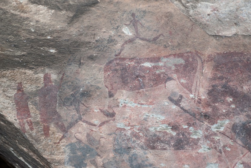 Ukhahlamba Drakensberg Park. Prehistoric San rock art. Giant's Castle Camp. .