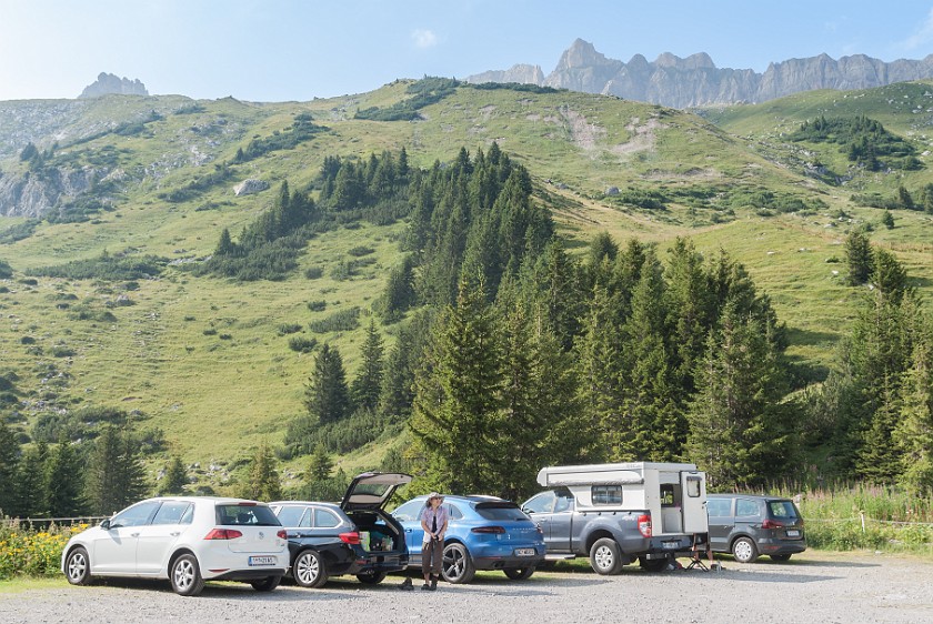 Formarinalpe. Parking lot. near Lech. .