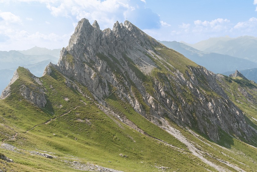 Hike to the Saladina Peak. Saladina peak. near Lech. .