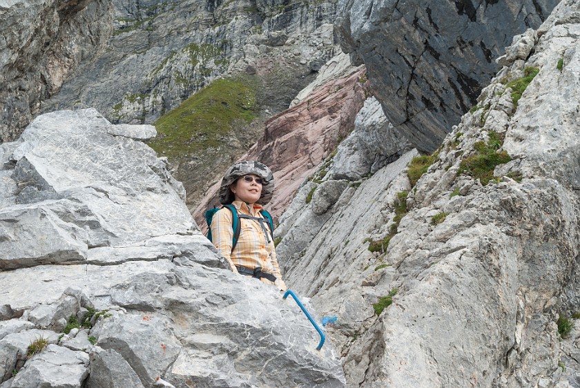 Hike to the Summit of the Rote Wand. Portrait on the hiking path. near Lech. .