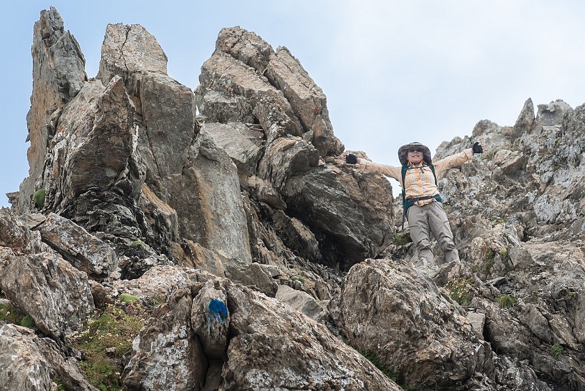 Hike to the Summit of the Rote Wand. Ridge up to the summit. near Lech. .