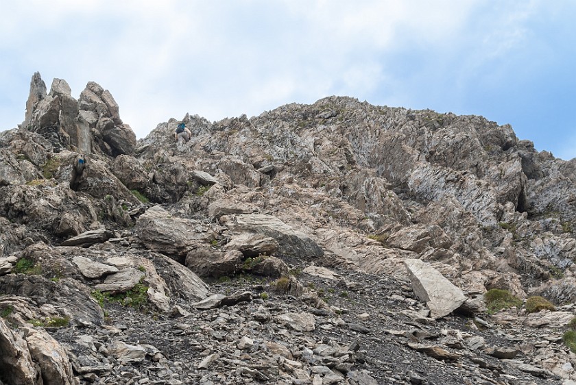 Hike to the Summit of the Rote Wand. Ridge up to the summit. near Lech. .