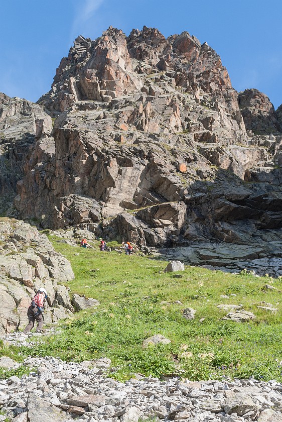 Klettersteig Kleinlitzner. Hike to the entry. near Partenen. .
