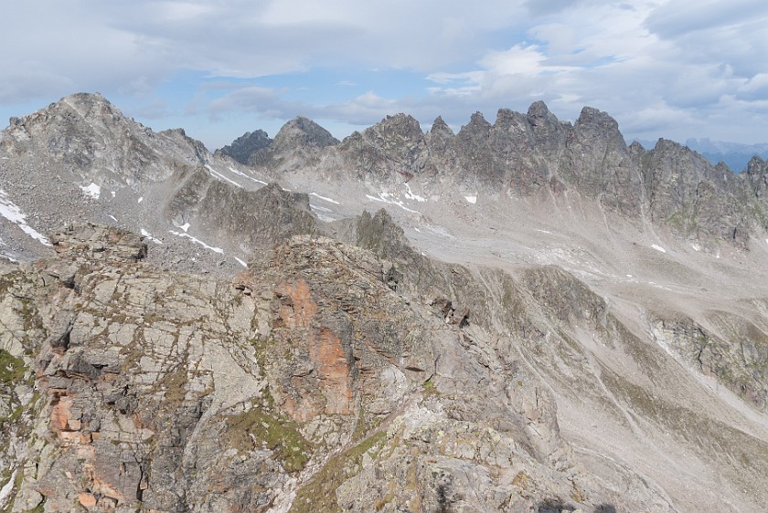 Klettersteig Kleinlitzner. Östliche Plattenspitze and Blodigturm. near Partenen. .