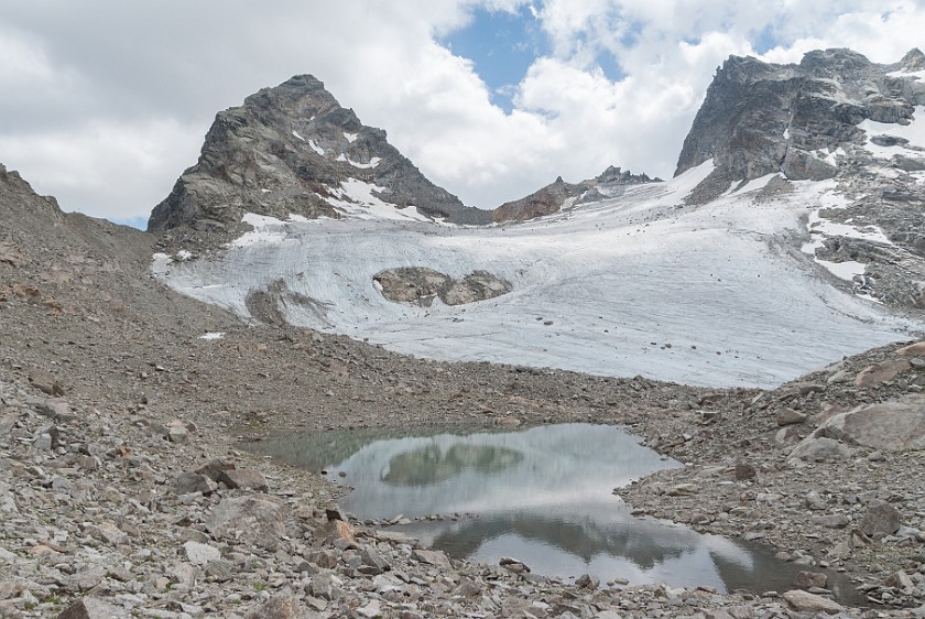 Hike to the Plattenjoch. See glacier and Großes Seehorn. near Partenen. .