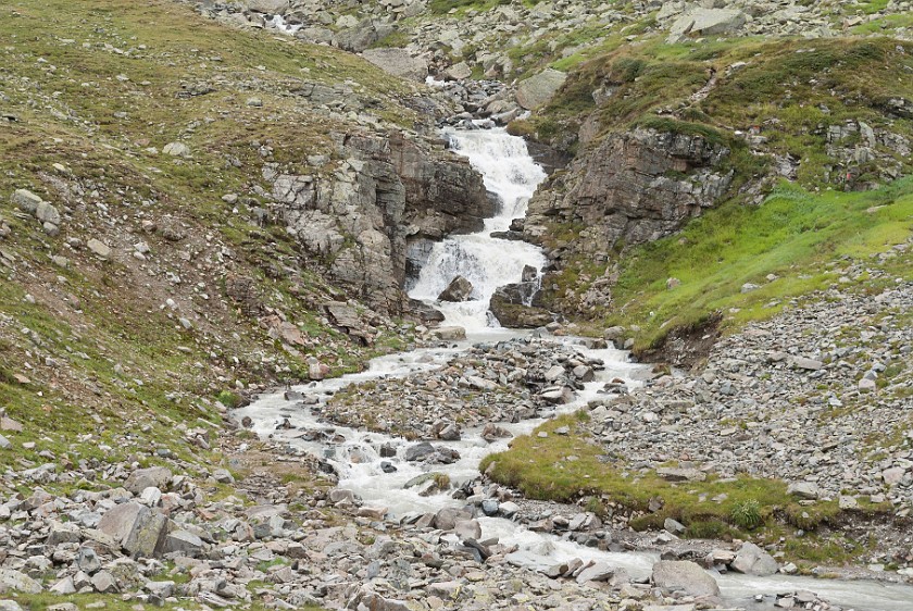 Hike to Bielerhöhe. Klostertaler brook. near Partenen. .