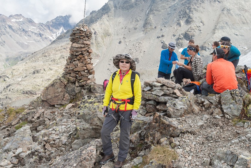 Jamtal Glacier Tour. Hiking group at the Russkopf. near Galtür. .