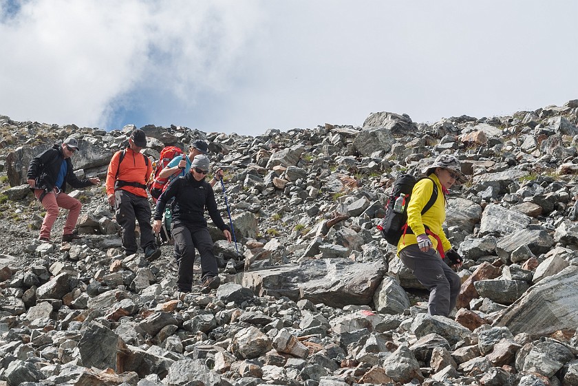 Jamtal Glacier Tour. Hiking back to the hut. near Galtür. .