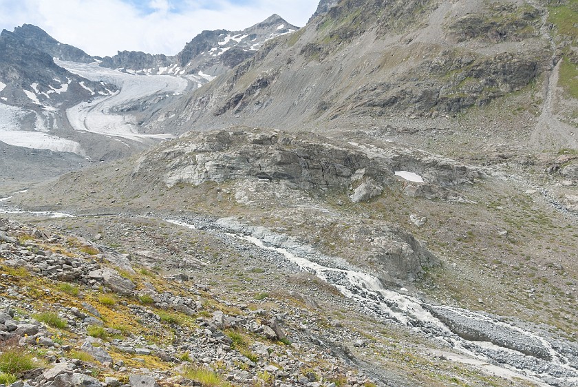 Jamtal Glacier Tour. Jam brook. near Galtür. .