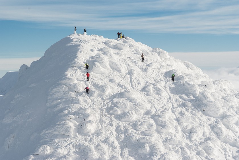 Skiing in the Jasna Low Tatras. Chopok peak. Horná Lehota. .