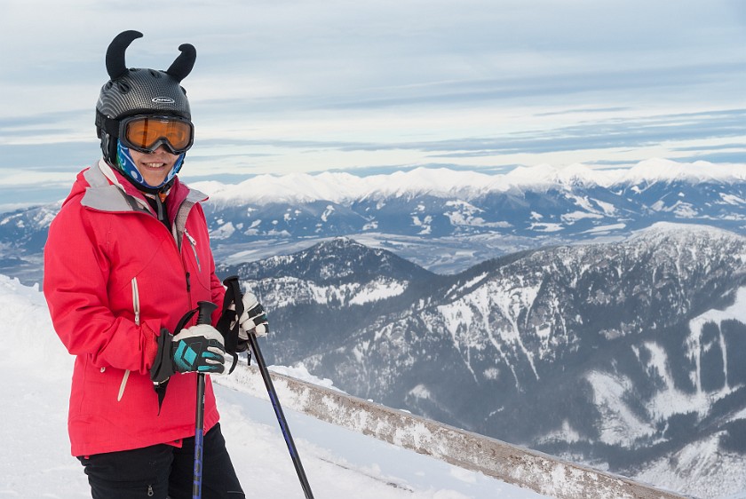 Skiing in the Jasna Low Tatras. Portrait with the Tatra Mountains. Horná Lehota. .