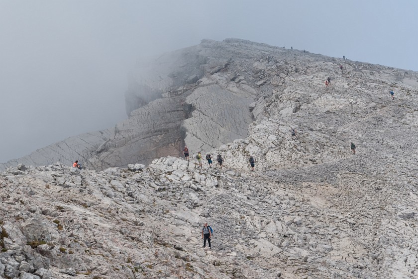 Hike to the Watzmann Central Summit. Watzmann ridge. near Berchtesgaden. .